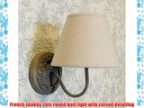 French country shabby chic style circular wall taupe linen shade