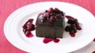 Chocolate pudding with Cointreau berries