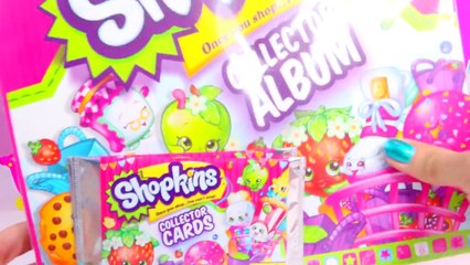 Shopkins Collector Cards Album Book with 2 Free Card Surprise Blind Bags Unboxing Video