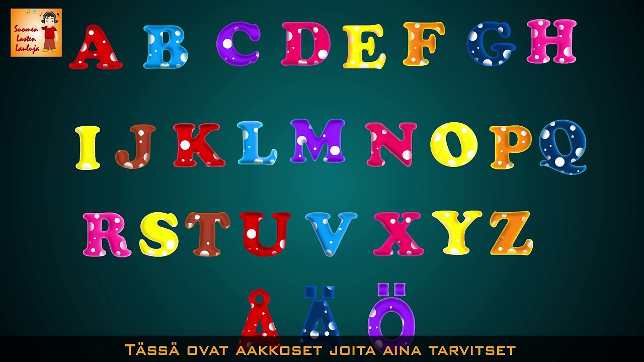 Aakkoslaulu | Aakkoset | The Finnish Alphabet Song - Dailymotion Video