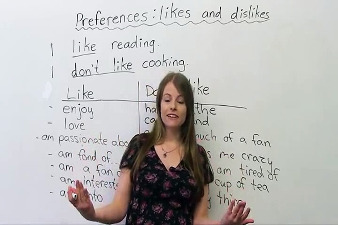 English Vocabulary_ other words for LIKE and DON'T LIKE