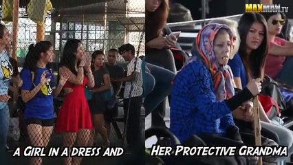 Yaşlı Teyze Kılığında futbol show