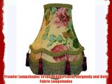 Premier Lampshades 10 Inch Chintz Floral Burgundy and Gold Fabric Lampshades