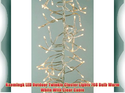 Kaemingk LED Outdoor Twinkle Cluster Lights 768 Bulb Warm White With Clear Cable