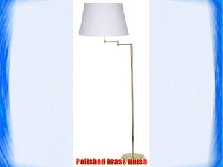 Armada Swing Arm Floor Standard Polished Brass Finish Lampshade Extra