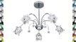 Searchlight Fabia 5 Ceiling Light in chrome and glass/crystal (8525-5CC)