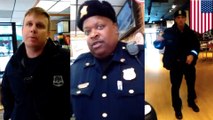 Open carry guy stands his ground with three cops in Connecticut Subway