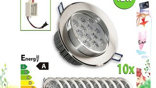 1 x 12W LED Spot Light Round Recessed Ceiling Lamp Spotlight Set Cold White Pack of 10