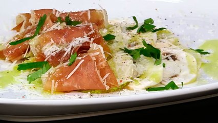Carpaccio de champiñón y pera - Receta fácil