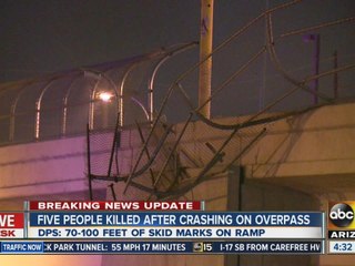 Five people killed after crashing on Interstate 10 overpass
