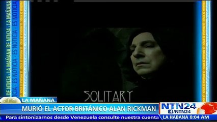 Fallece Alan Rickman, recordado por su papel de profesor Severus Snape en Harry Potter