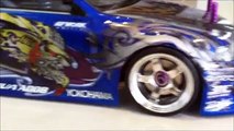 Heavily modified custom 1/10 HPI nitro RC drift JZX100 with rear mounted exhaust.  Reality Show Videos