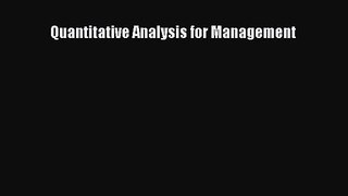Quantitative Analysis for Management [Read] Online
