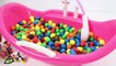 Baby Doll Bath Time In M&Ms Peanuts Candies Baby Twins Bathtime How to Bath a Baby Toy Videos