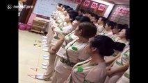 Beauty shop workers get trained like soldiers