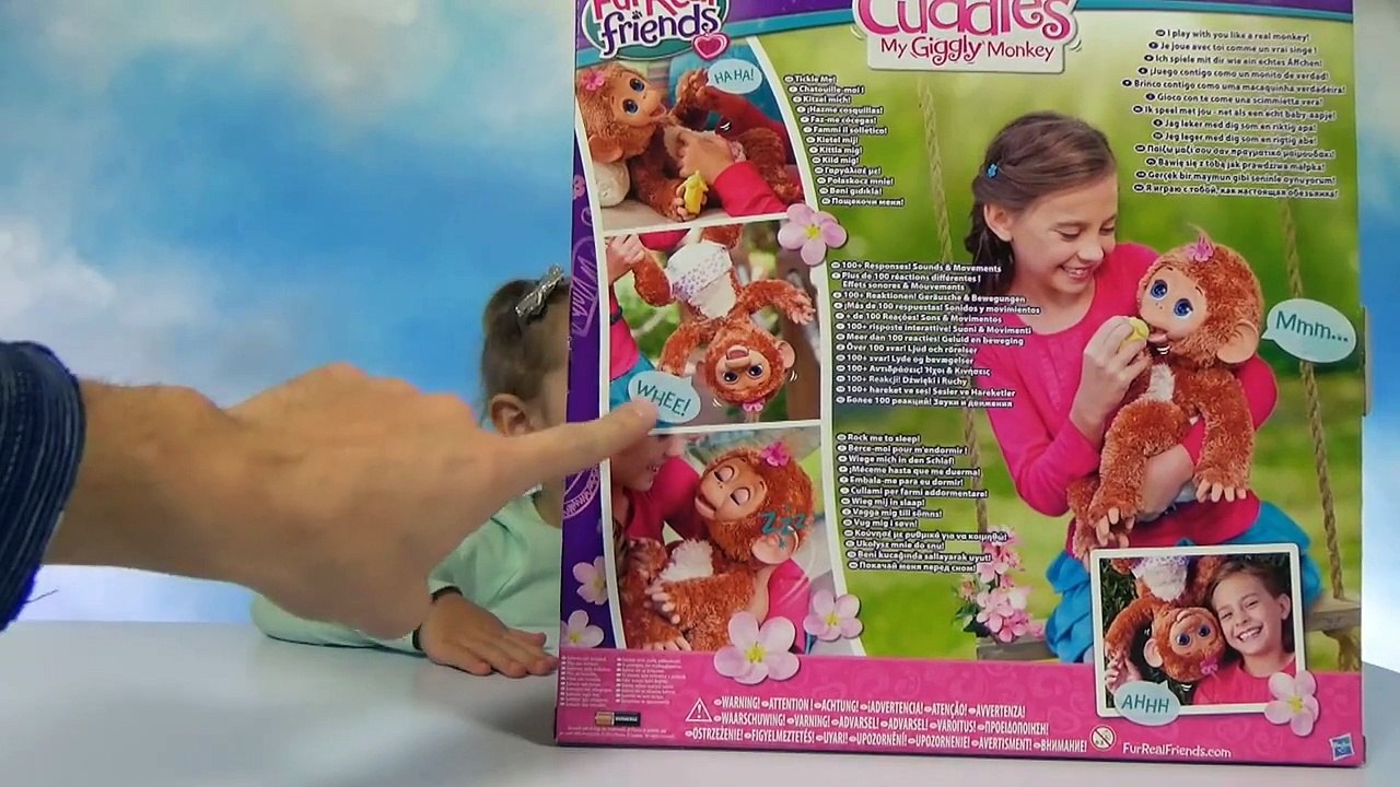 Обезьянка Fur Real Friends интерактивная игрушка распаковка Cuddles my Giggly Monkey unboxing