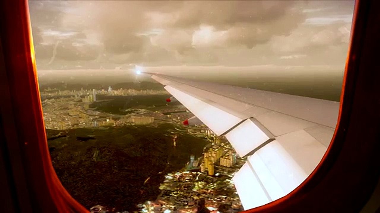 B777 Singapore Airlines pouso Hong Kong visão janela FSX