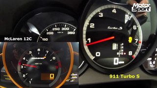0-200 km/h : McLaren 12C VS Porsche 911 Turbo S (Motorsport)