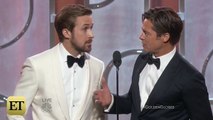 Ryan Gosling Doesnt Like Playing Second Fiddle to Brad Pitt At The Golden Globes