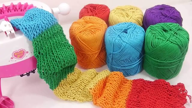 How to Make Rainbow Scarf Knitting Machine Toy Learn the Recipe DIY 레인보우 목도리 만들기 뜨개질 놀이 장난감