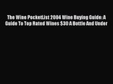 PDF Download The Wine PocketList 2004 Wine Buying Guide: A Guide To Top Rated Wines $30 A Bottle