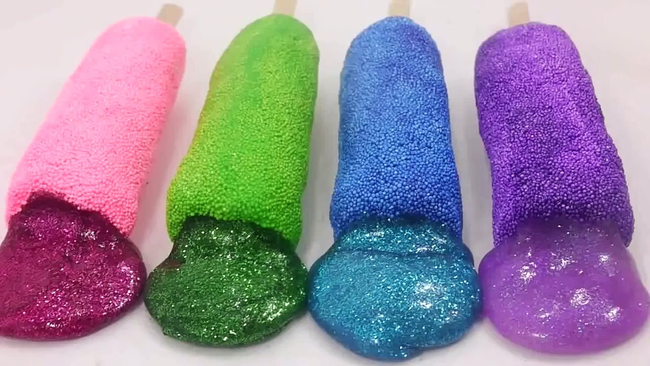 DIY How To Make Color Foam Ice Cream Glitter Slime Clay Learn the Recipe 아이스크림 칼라폼 반짝이 액체괴물 만들기 점토