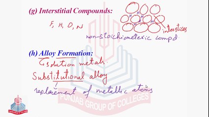 General Characteristics of Transition Elements ( Colour , interstitial Compounds & Alloy Formation ) & Nomenclature