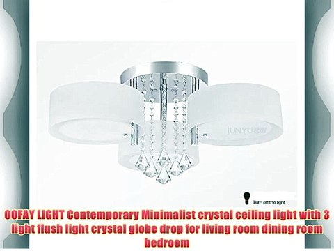 OOFAY LIGHT Contemporary Minimalist crystal ceiling light with 3 light flush light crystal