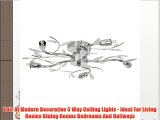 Pair of - Modern Chrome 5 Way Swirl Decorative Leaf Blossom Ceiling Lights - Complete With