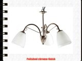 Turin Ceiling Fitting in polished chrome complete with opal glass shades. Duel purpose for