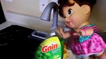 Baby Alive Lucy Plays With Little Tikes Play Kitchen Splish Splash Sink And Stove DisneyCarToys