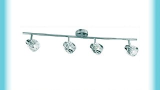 Searchlight 4764CC Triton Polished Chrome 4 Lamp Split Bar Spot Light with Ice Cube Glass Shades