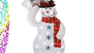 WeRChristmas 61 cm PreLit Animated Snowman with Moving Hat and White LED Lights Decoration