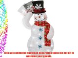 WeRChristmas 61 cm PreLit Animated Snowman with Moving Hat and White LED Lights Decoration