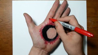 Amazing 3D Art - Bullet Hole in Hand