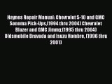 [PDF Download] Haynes Repair Manual: Chevrolet S-10 and GMC Sonoma Pick-Ups(1994 thru 2004)