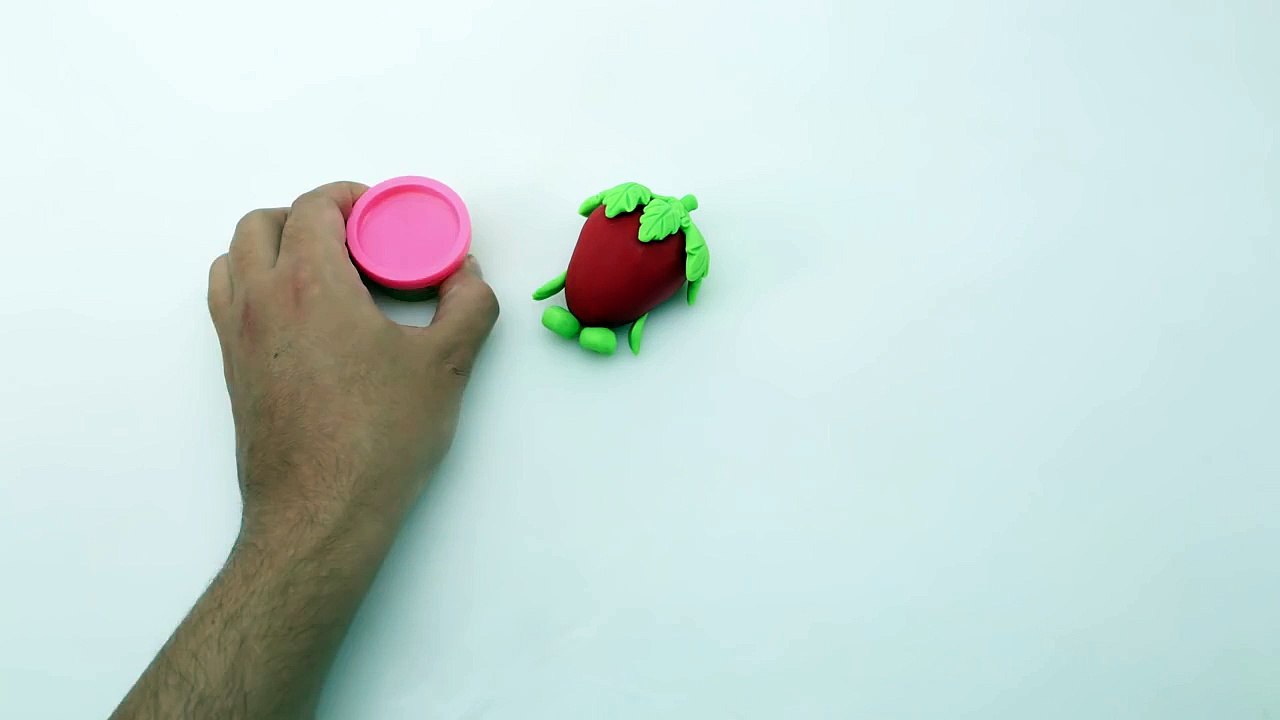 SHOPKINS Stop Motion PLAY DOH video - - - Strawberry Kiss Claymation