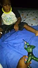 Kid Is TERRIFIED Of Toy Soldier!!