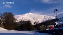 Stunning time-lapse of snow-covered mountain in the Lake District, UK