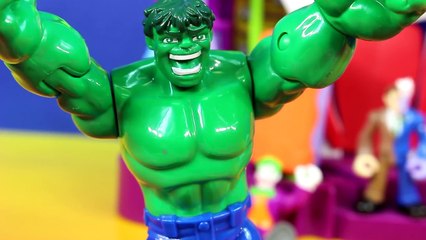 Hulk Is Controlled With Scarecrows Neurotoxin To Destroy Imaginext Batman & Robin Batcave Joker