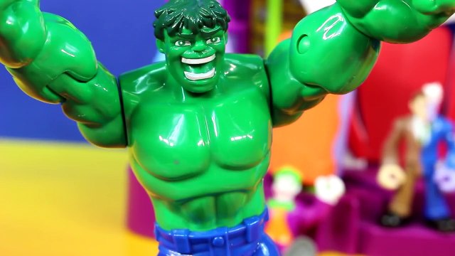 Hulk Is Controlled With Scarecrows Neurotoxin To Destroy Imaginext Batman & Robin Batcave Joker