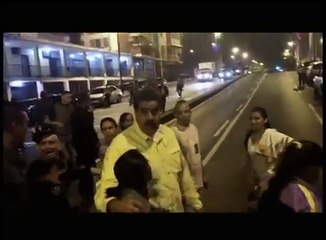 Caminata de Maduro y Cilia por la Avenida Urdaneta en horas de la noche