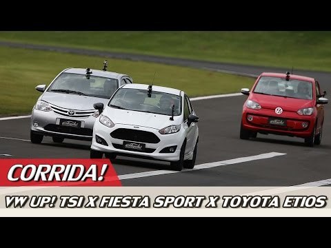 CORRIDA! VW UP! TSI X FORD FIESTA SPORT X TOYOTA ETIOS - ESPECIAL #45 | ACELERADOS