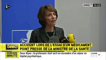 Marisol Touraine, la ministre de la Santé, s'exprime après l'essai thérapeutique à Rennes