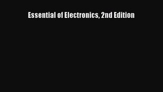 [PDF Download] Essential of Electronics 2nd Edition [Download] Full Ebook