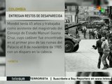 Colombia: entregan restos de desaparecida del Palacio de Justicia