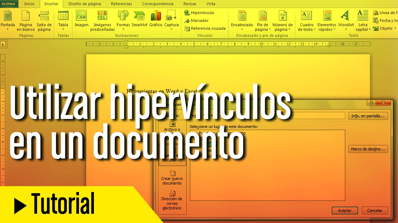 Utilizar hipervínculos en un documento