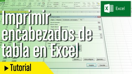Imprimir encabezados de tabla en Excel