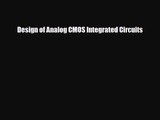 PDF Download Design of Analog CMOS Integrated Circuits Read Online