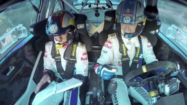 Neymar y Ogier con el Volkswagen Polo R WRC